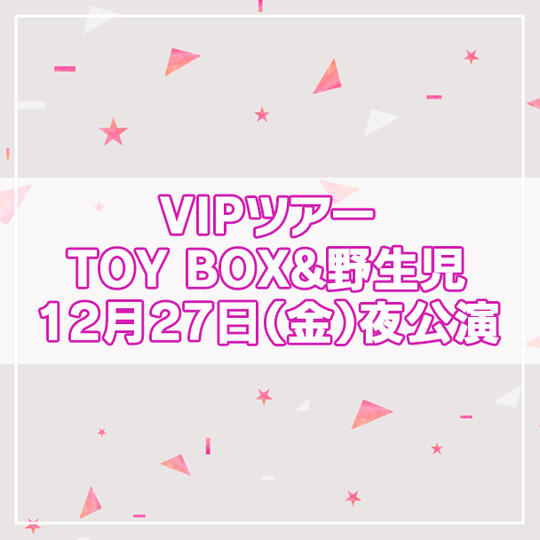 【限定4名】VIPツアー TOYBOX&野生児 2024年12月27日(金)夜公演