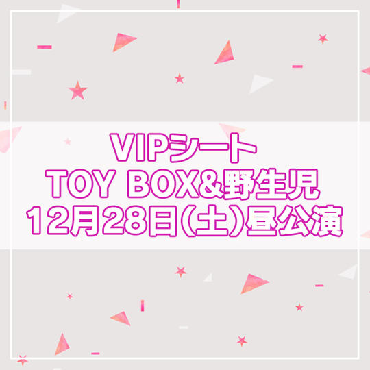 【限定13名】VIPシート TOY BOX&野生児 2024年12月28日(土)昼公演