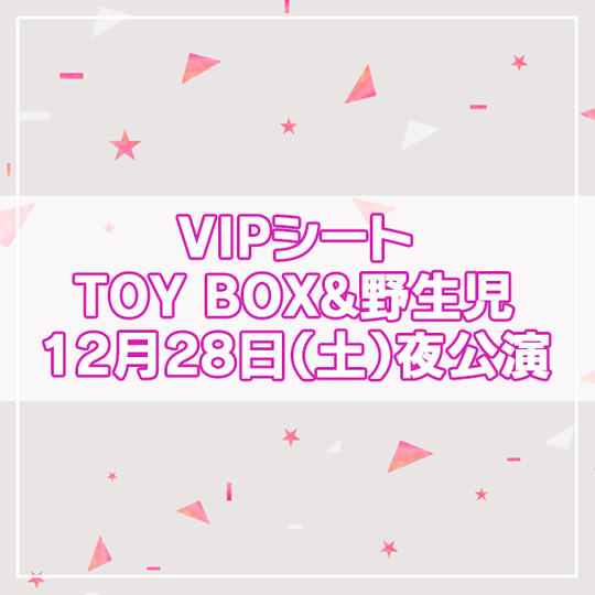【限定13名】VIPシート TOY BOX&野生児 2024年12月28日(土)夜公演