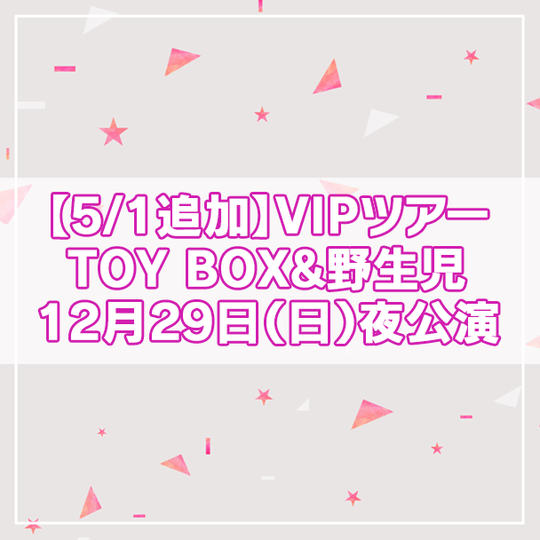 追加【限定4名】VIPツアー TOY BOX&野生児 2024年12月29日(日)夜公演
