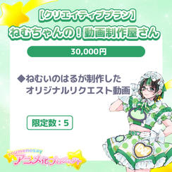 【クリエイティブプラン】ねむちゃんの！動画制作屋さん【限定数：5】